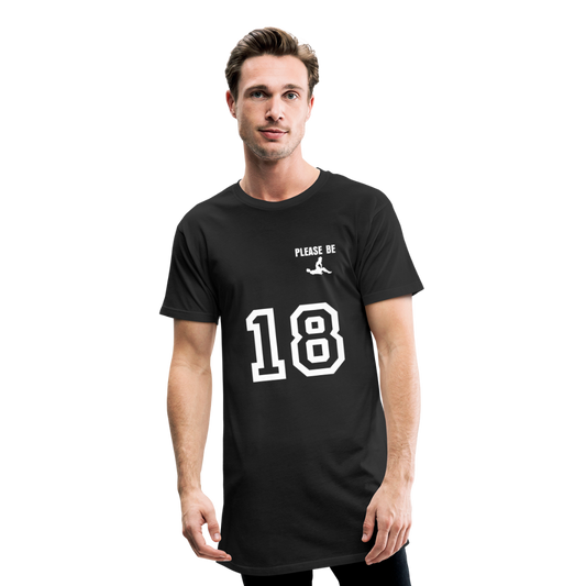 Men’s Long Body Urban Tee Please be 18 - black