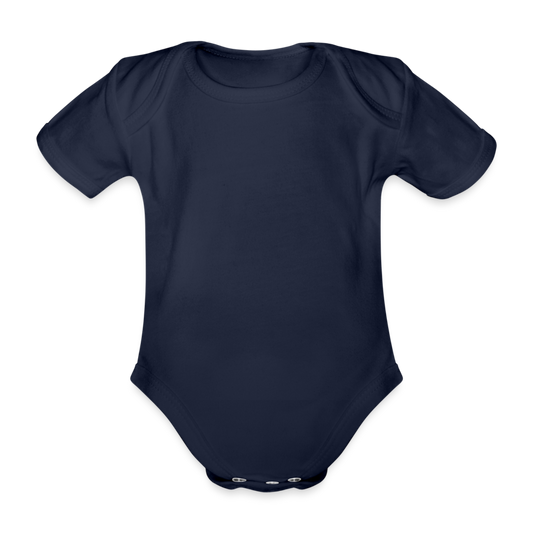 Organic Short-sleeved Baby Bodysuit - dark navy