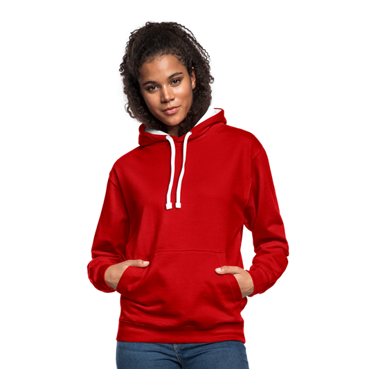 Contrast Colour Hoodie - red/white