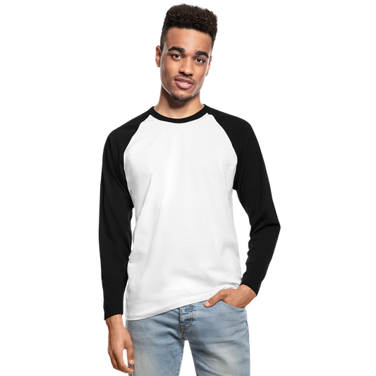 Men’s Long Sleeve Baseball T-Shirt - white/black