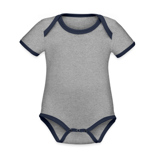 Organic Baby Contrasting Bodysuit - heather grey/navy