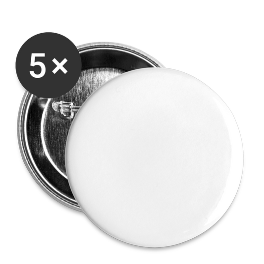 Buttons small 1''/25 mm (5-pack) - white